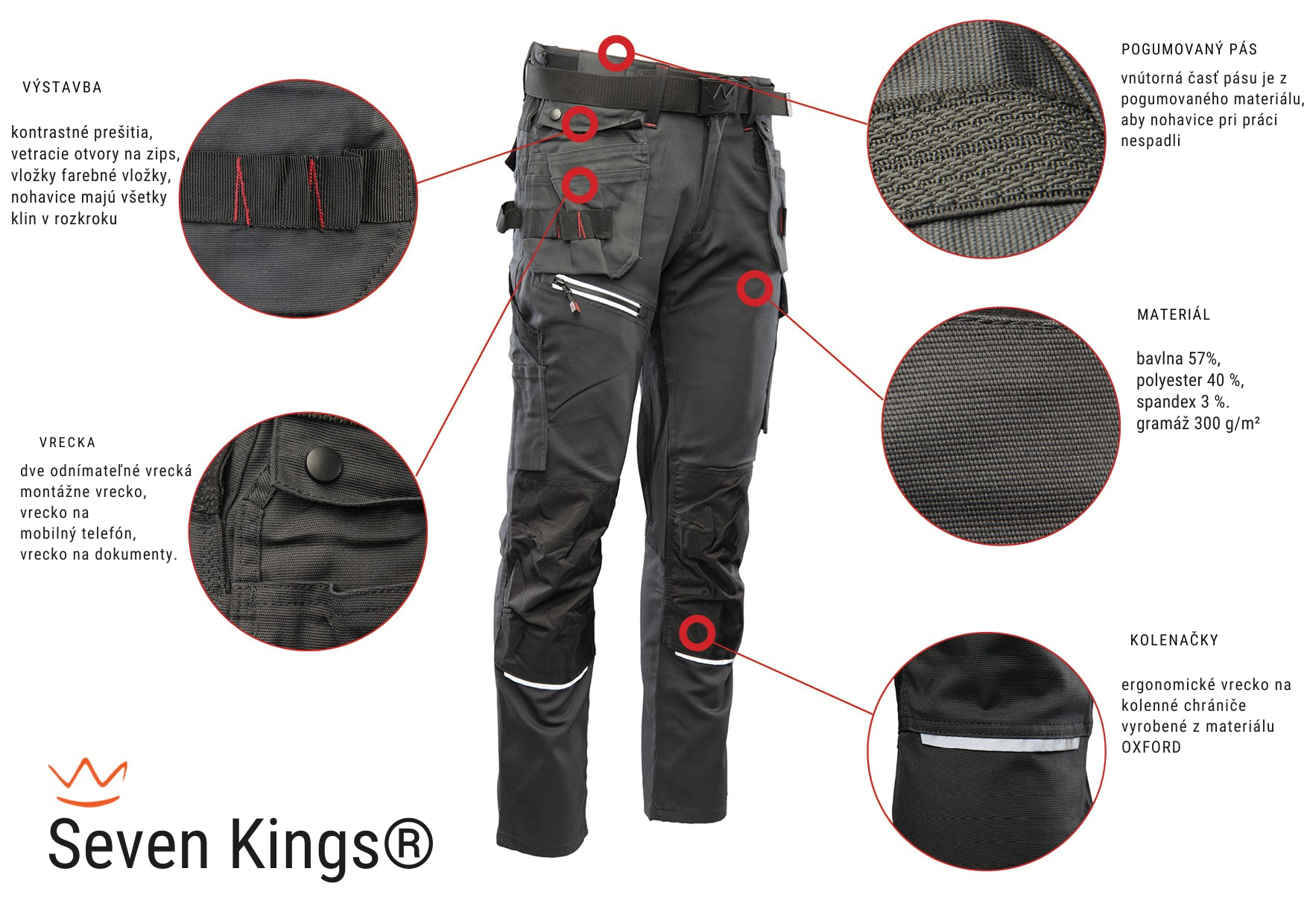 wewnętrzna część pasa jest z gumowanego materiału, dzięki czemu spodnie nie spadaj podczas (1)